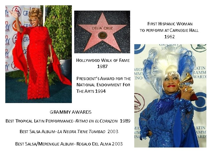 FIRST HISPANIC WOMAN TO PERFORM AT CARNEGIE HALL 1962 HOLLYWOOD WALK OF FAME 1987