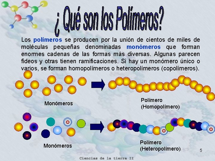 Los polímeros se producen por la unión de cientos de miles de moléculas pequeñas