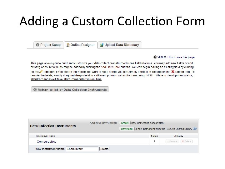 Adding a Custom Collection Form 