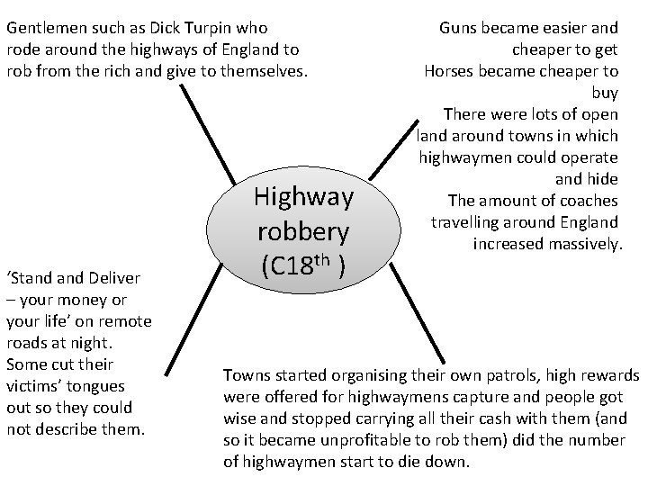 Gentlemen such as Dick Turpin who rode around the highways of England to rob