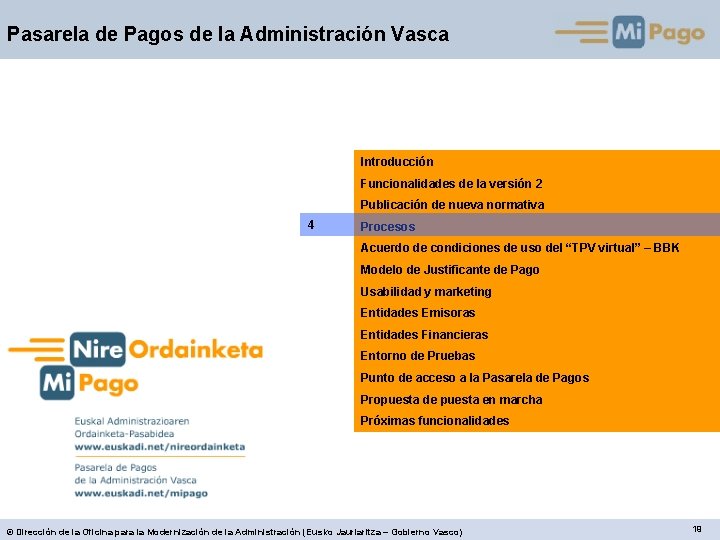 Pasarela de Pagos de la Administración Vasca Introducción Funcionalidades de la versión 2 Publicación