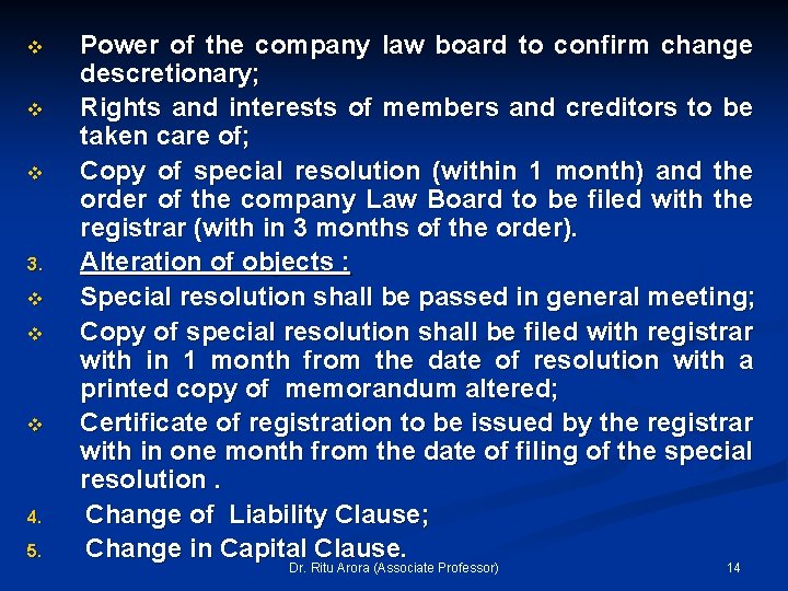 v v v 3. v v v 4. 5. Power of the company law