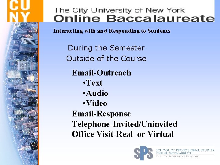 Interacting with and Responding to Students During the Semester Outside of the Course Email-Outreach