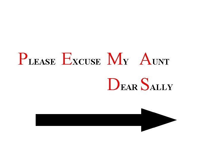 PLEASE EXCUSE MY AUNT DEAR SALLY 