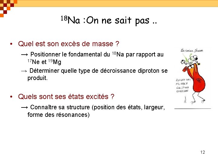 18 Na : On ne sait pas. . • Quel est son excès de