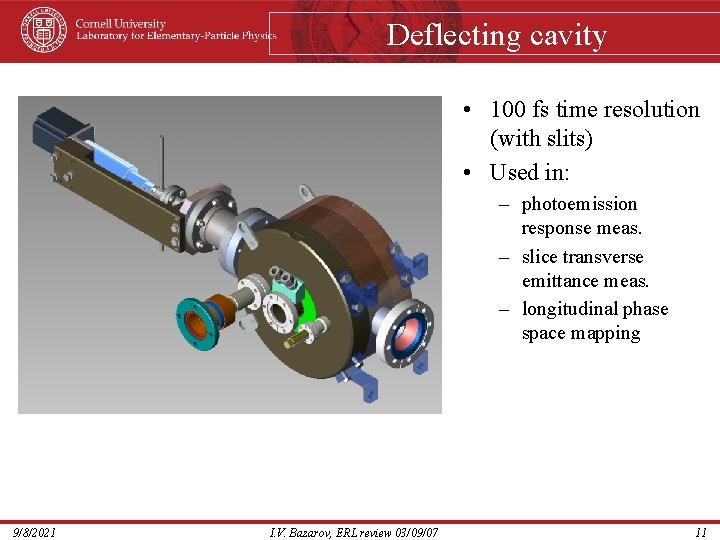 Deflecting cavity • 100 fs time resolution (with slits) • Used in: – photoemission