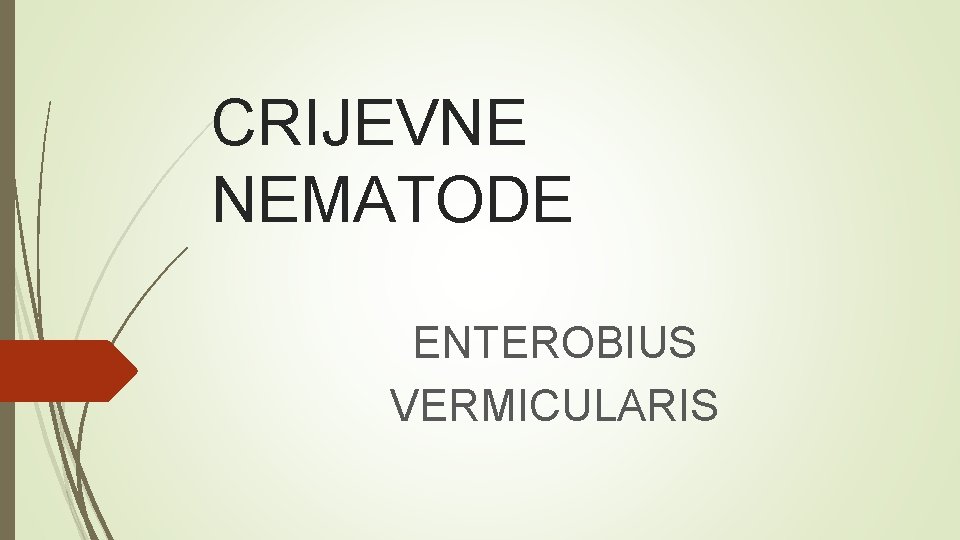 CRIJEVNE NEMATODE ENTEROBIUS VERMICULARIS 