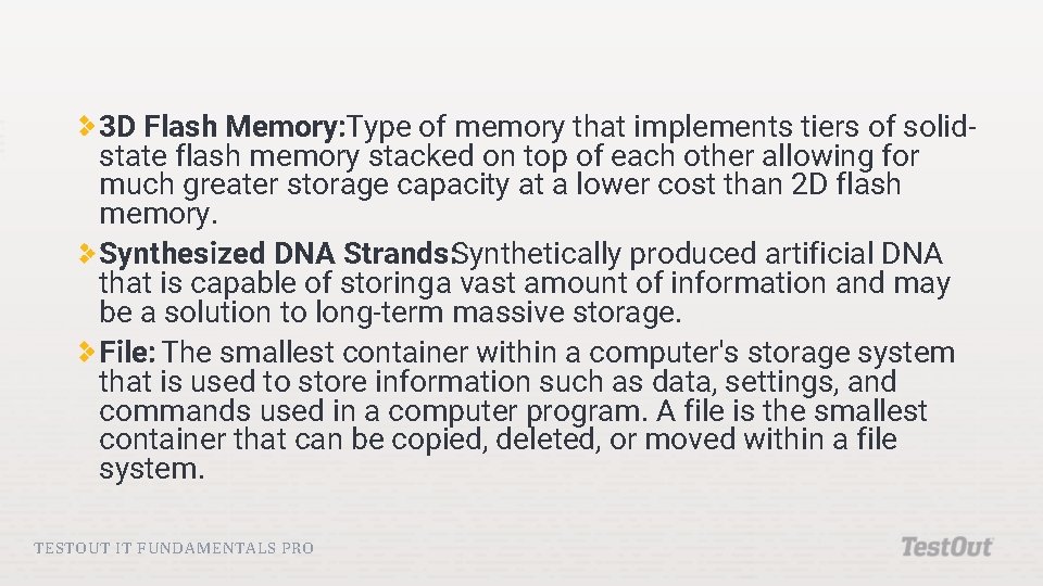 3 D Flash Memory: Type of memory that implements tiers of solidstate flash memory 3 D Flash Memory: Type of memory that implements tiers of solidstate flash memory