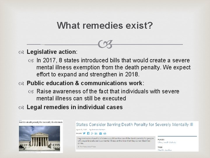 What remedies exist? Legislative action: In 2017, 8 states introduced bills that would create