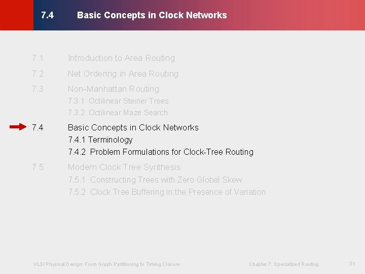 Basic Concepts in Clock Networks © KLMH 7. 4 7. 1 Introduction to Area