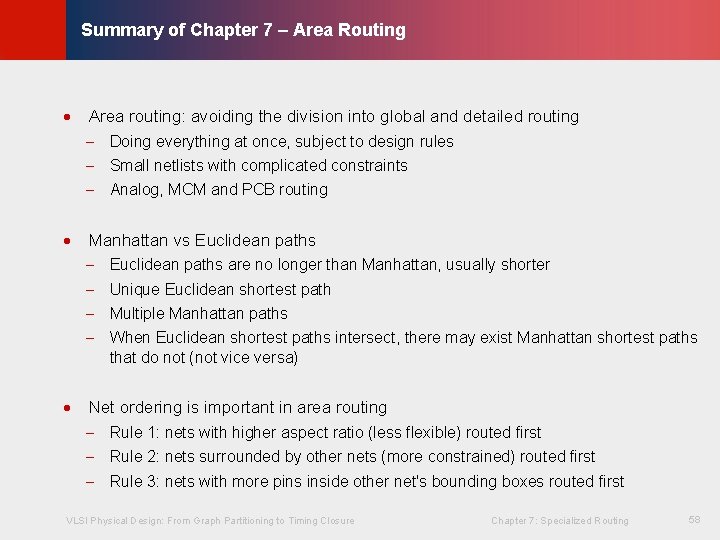 © KLMH Summary of Chapter 7 – Area Routing · Area routing: avoiding the