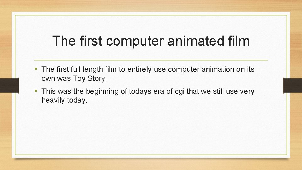 Animation story El Harper The first animated short