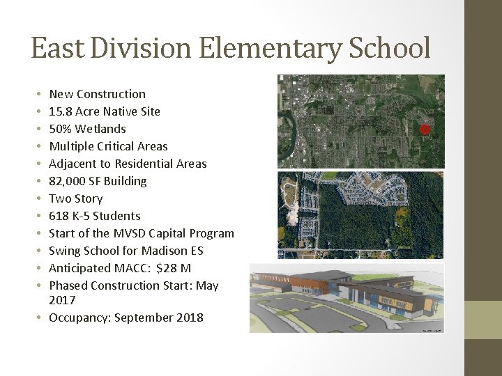 East Division Elementary School New Construction 15. 8 Acre Native Site 50% Wetlands Multiple