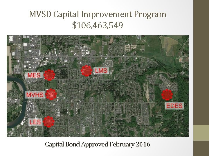 MVSD Capital Improvement Program $106, 463, 549 Capital Bond Approved February 2016 