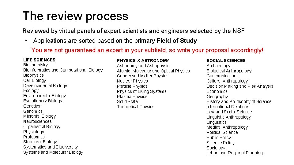 The review process Reviewed by virtual panels of expert scientists and engineers selected by