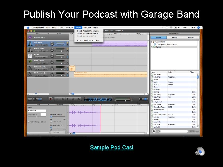 Publish Your Podcast with Garage Band Sample Pod Cast 
