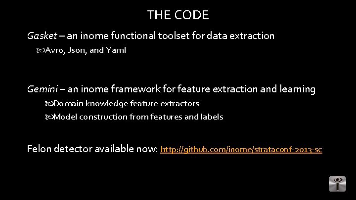 THE CODE Gasket – an inome functional toolset for data extraction Avro, Json, and