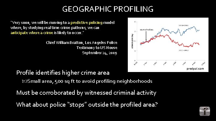 GEOGRAPHIC PROFILING “Very soon, we will be moving to a predictive policing model where,