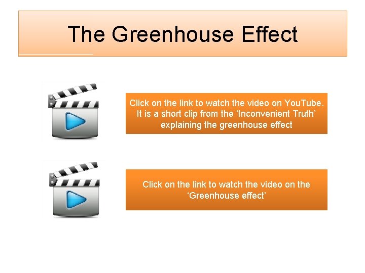 The Greenhouse Effect Click on the link to watch the video on You. Tube.