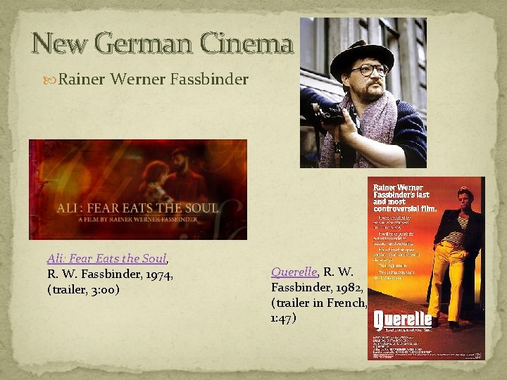 New German Cinema Rainer Werner Fassbinder Ali: Fear Eats the Soul, R. W. Fassbinder,
