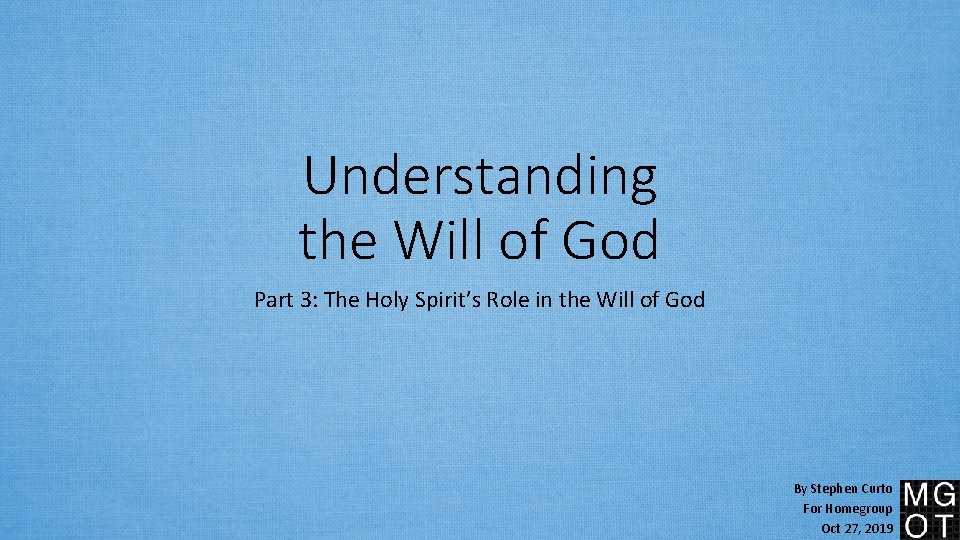 Understanding the Will of God Part 3 The