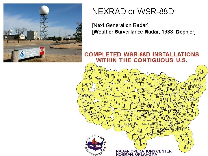 NEXRAD or WSR-88 D [Next Generation Radar] [Weather Surveillance Radar, 1988, Doppler] 