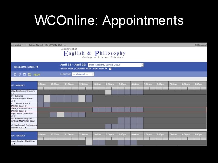 WCOnline: Appointments 