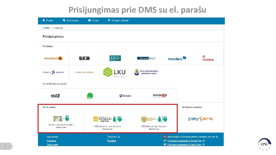 Prisijungimas prie DMS su el. parašu 7 