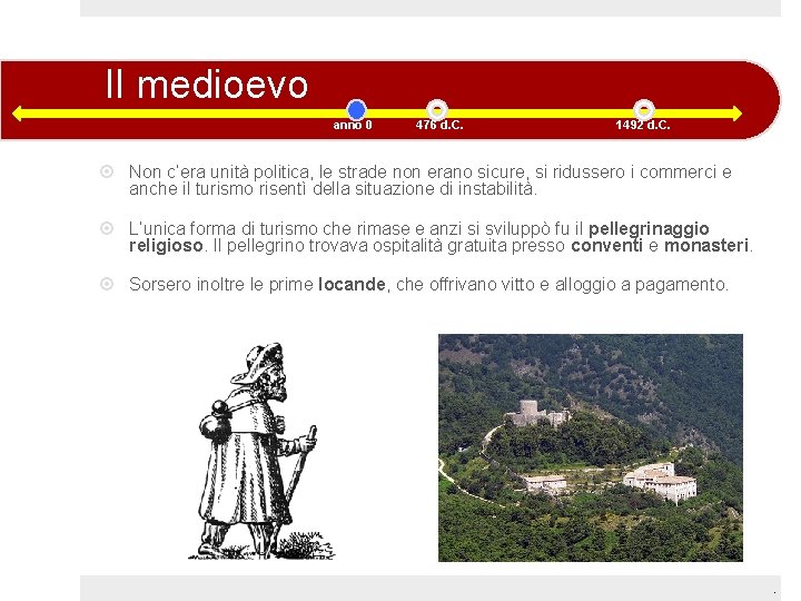 Il medioevo anno 0 476 d. C. 1492 d. C. Non c’era unità politica,