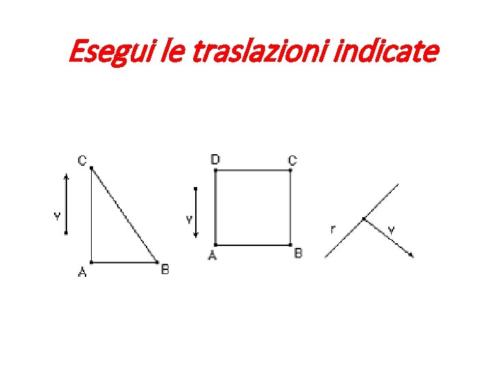 Esegui le traslazioni indicate 