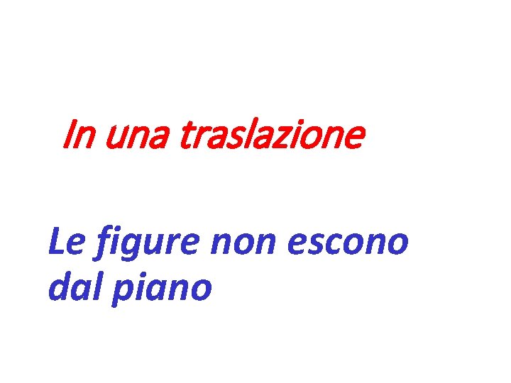 In una traslazione Le figure non escono dal piano 