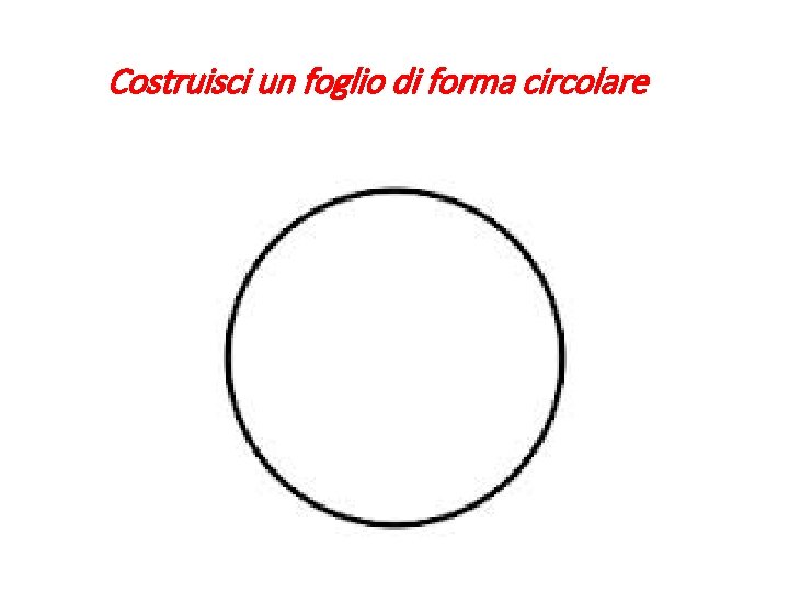 Costruisci un foglio di forma circolare 