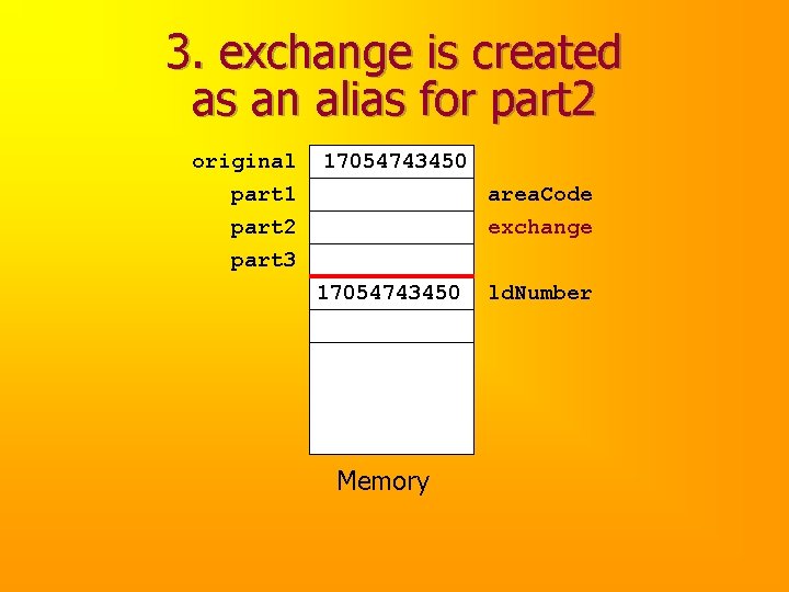 3. exchange is created as an alias for part 2 original part 1 part