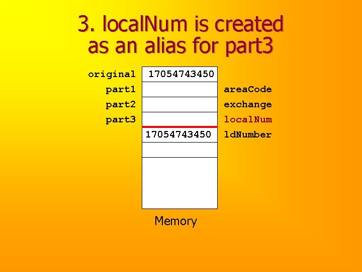 3. local. Num is created as an alias for part 3 original part 1