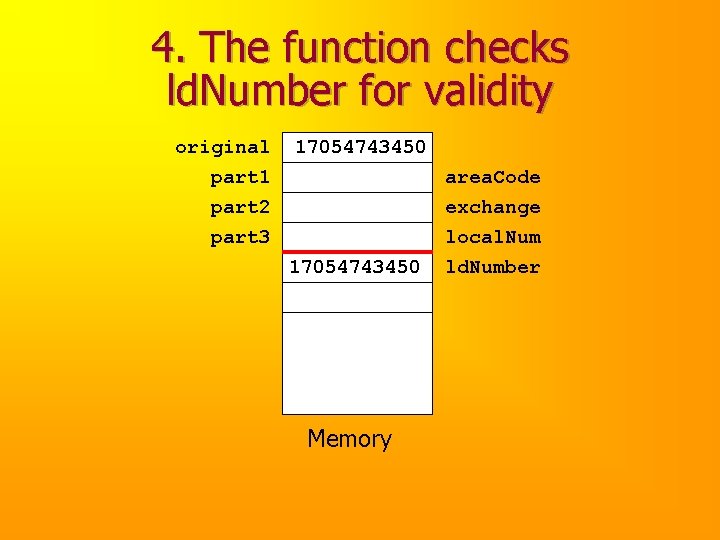 4. The function checks ld. Number for validity original part 1 part 2 part