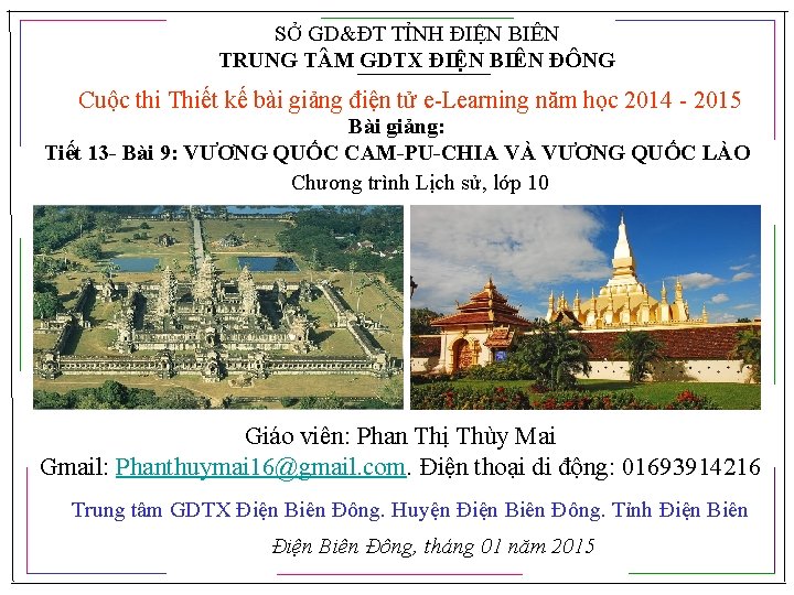 SỞ GD&ĐT TỈNH ĐIỆN BIÊN TRUNG T M GDTX ĐIỆN BIÊN ĐÔNG Cuộc thi