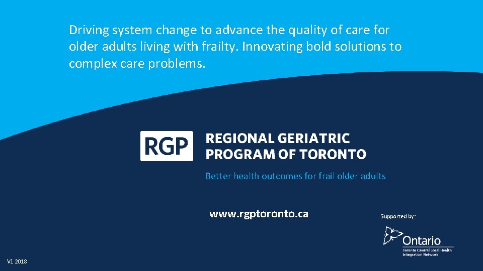 Driving system change to advance the quality of care for older adults living with