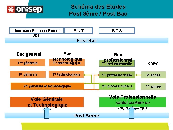 Schéma des Etudes Post 3ème / Post Bac Licences / Prépas / Ecoles Spé.