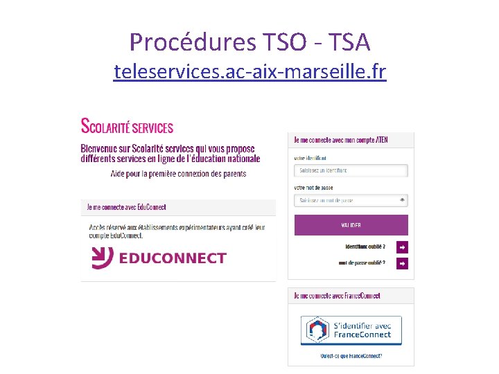 Procédures TSO - TSA teleservices. ac-aix-marseille. fr 