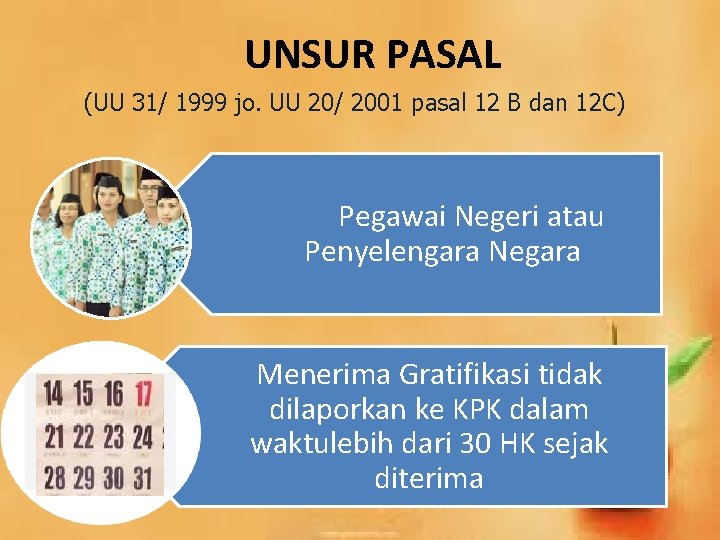 UNSUR PASAL (UU 31/ 1999 jo. UU 20/ 2001 pasal 12 B dan 12