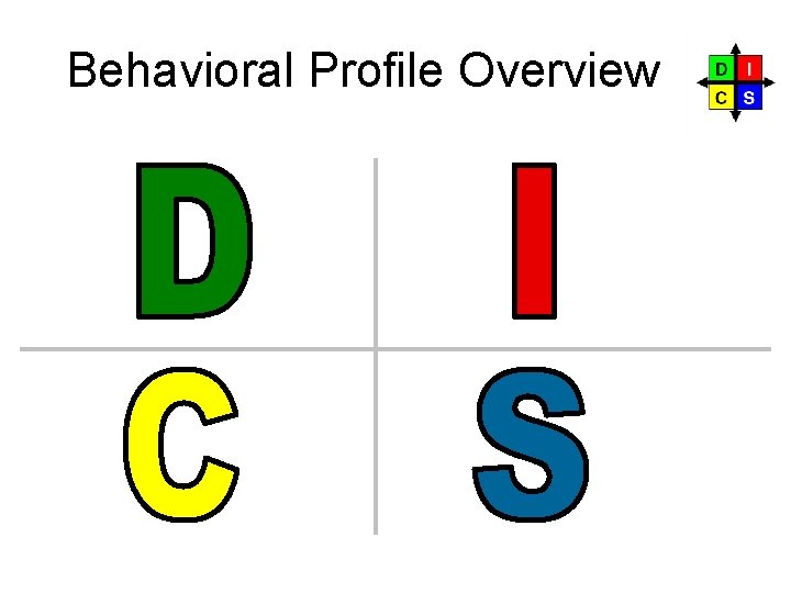 Behavioral Profile Overview Page 6 Behavioral Profile Overview Page 6