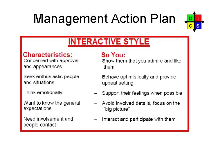 Management Action Plan 