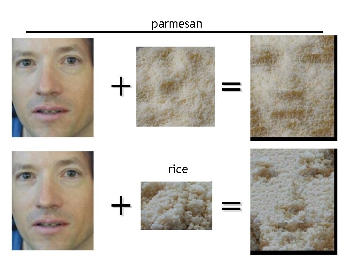 parmesan + = rice + = 