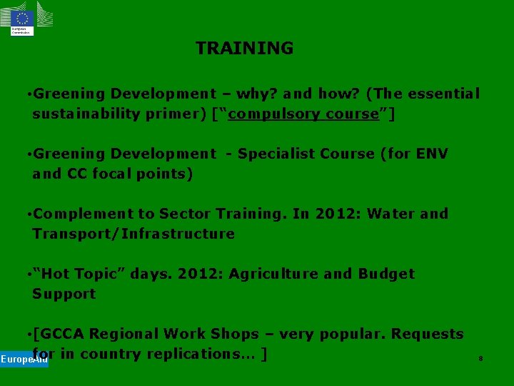 TRAINING • Greening Development – why? and how? (The essential sustainability primer) [“compulsory course”]