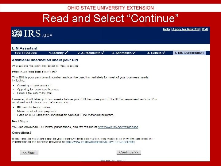 Read and Select “Continue” 