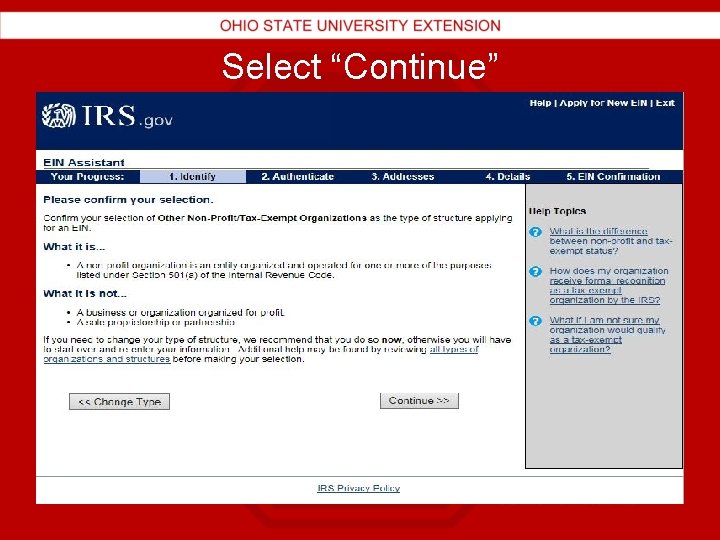 Select “Continue” 