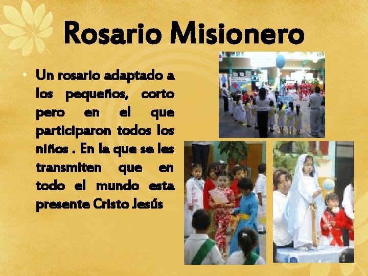 Rosario Misionero • Un rosario adaptado a los pequeños, corto pero en el que