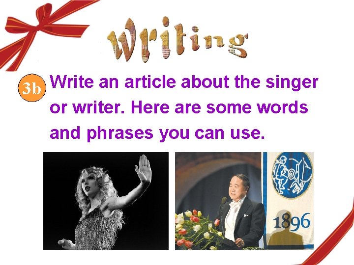 Write an article about the singer 3 b or writer. Here are some words