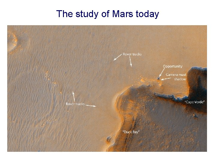 The study of Mars today The study of Mars today