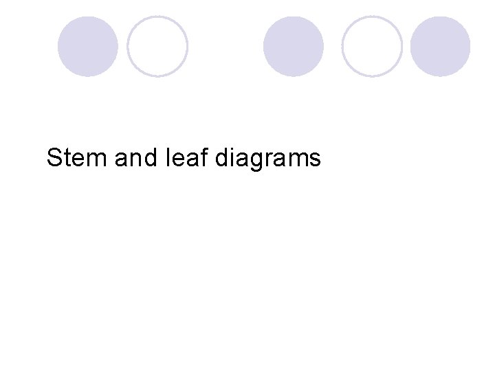 Stem and leaf diagrams 